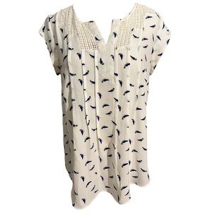 Daniel Rainn Estefany Lace Detail Split Neck Top